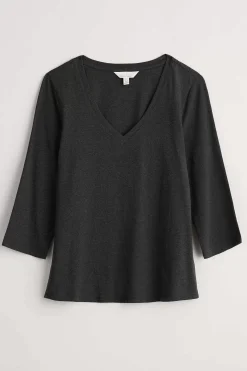 Tops<Seasalt Cornwall Alighting 3/4 Sleeve V-Neck Jersey Top