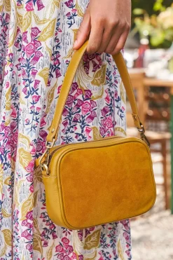 Bags<Seasalt Cornwall Annulet Leather And Suede Bag Dark Sunglow