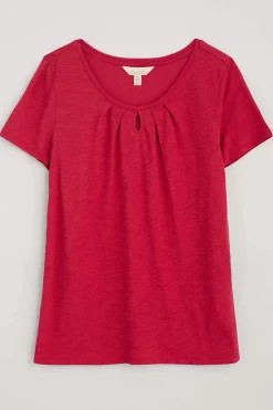 Tops<Seasalt Cornwall Appletree Keyhole Detail T-Shirt (Gots) Sedum