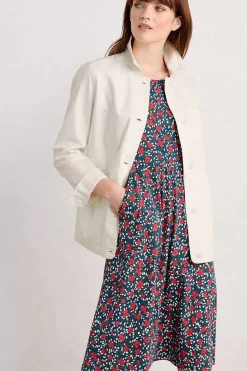 Dresses<Seasalt Cornwall April Short Sleeve Dress Reed Flower Raincloud