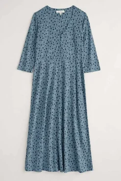 Dresses<Seasalt Cornwall Ava Jersey V-Neck Dress Ditsy Sketch Enamel