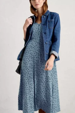 Dresses<Seasalt Cornwall Ava Jersey V-Neck Dress Ditsy Sketch Enamel
