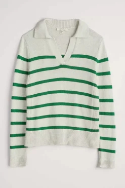 Knitwear<Seasalt Cornwall Barbizan Long Sleeve Collared Jumper Veneer Ecru Island