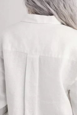 Tops<Seasalt Cornwall Beach Road Longline Linen Shirt Chalk