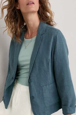 Coats & Jackets<Seasalt Cornwall Blinker Linen Blazer Pool