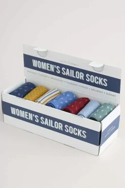 Socks & Tights<Seasalt Cornwall Box Of 7 Women's Sailor Socks Burranet Mix