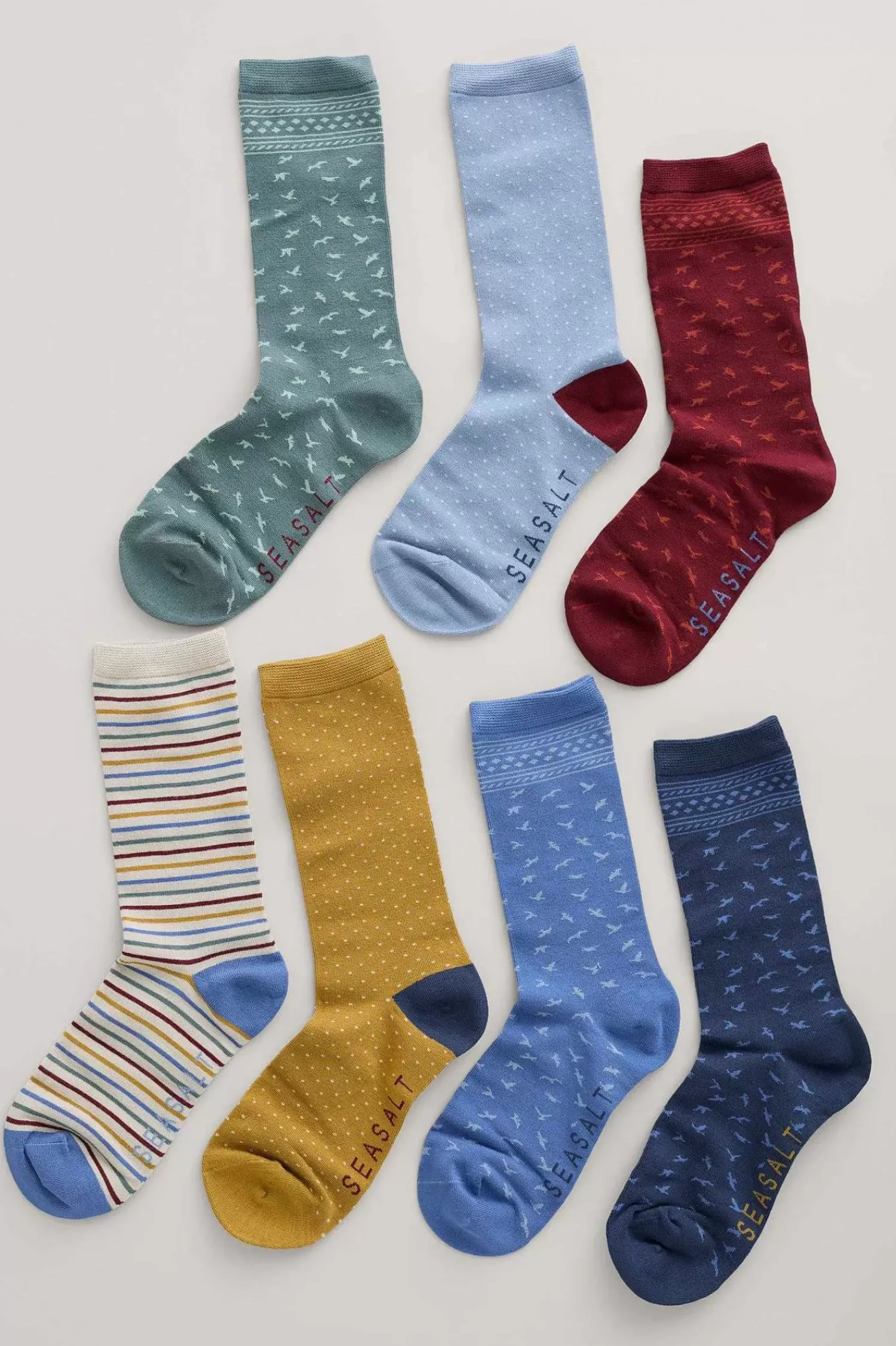 Socks & Tights<Seasalt Cornwall Box Of 7 Women's Sailor Socks Burranet Mix