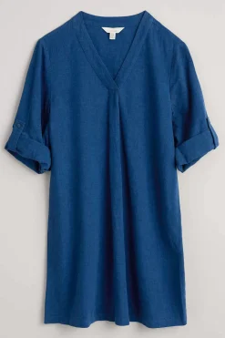 Tunics<Seasalt Cornwall Brittlestar V-Neck Linen Blend Tunic Marine