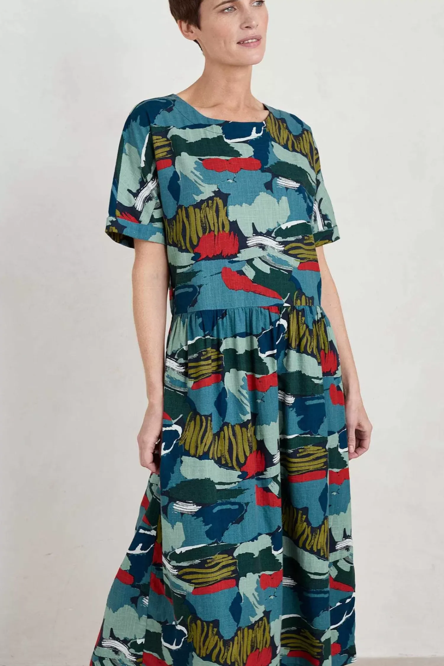 Dresses<Seasalt Cornwall Brouse Organic Cotton Dress (Gots) Painted Marsh Maritime