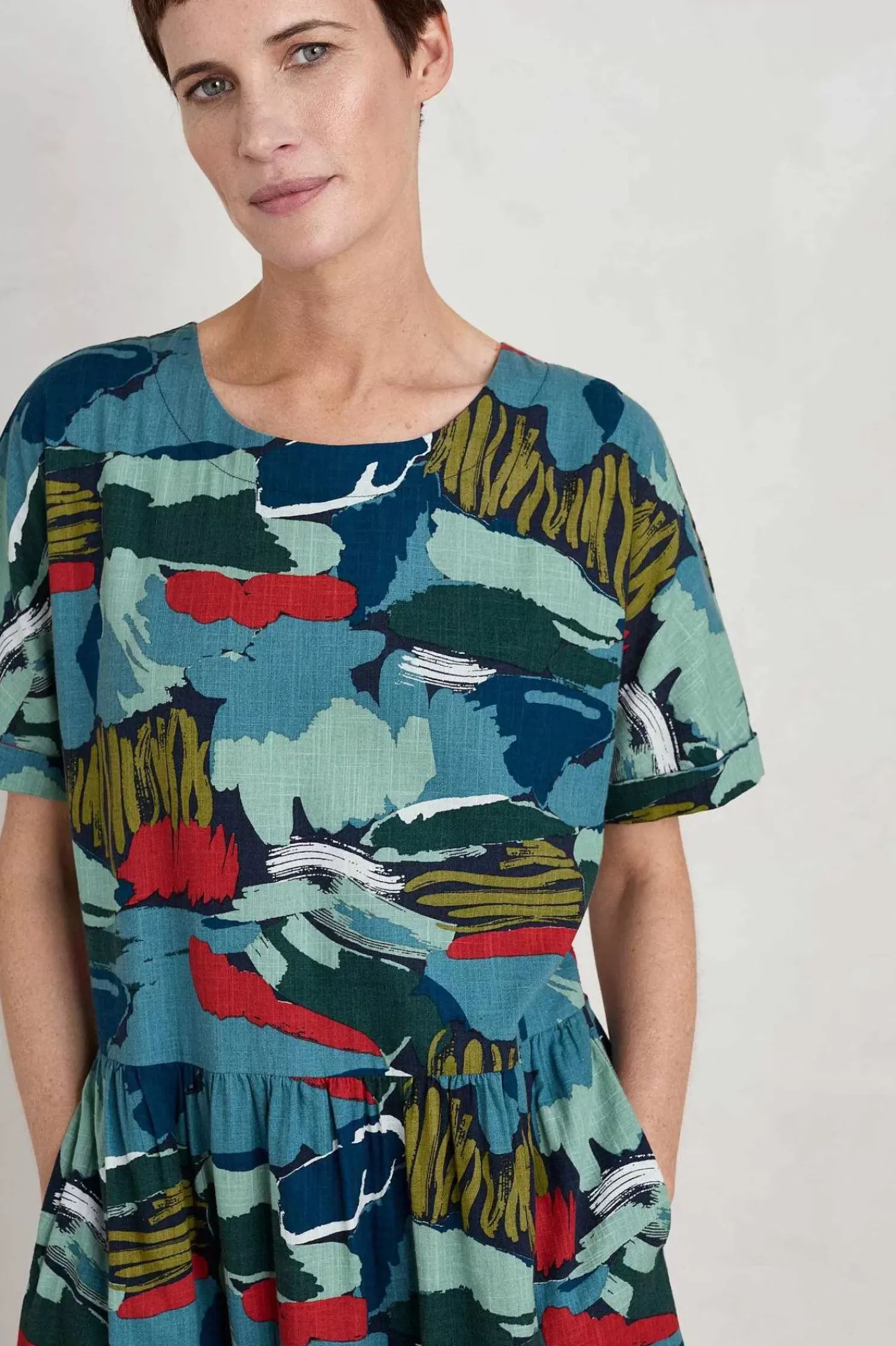 Dresses<Seasalt Cornwall Brouse Organic Cotton Dress (Gots) Painted Marsh Maritime