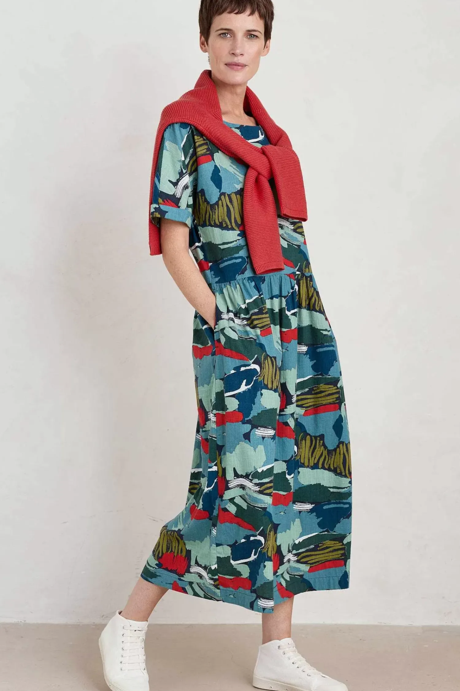 Dresses<Seasalt Cornwall Brouse Organic Cotton Dress (Gots) Painted Marsh Maritime