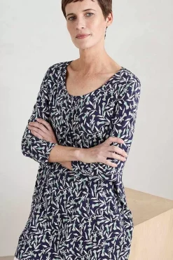 Tunics<Seasalt Cornwall Busy Lizzy 3/4 Sleeve Slub Jersey Tunic Seedhead Vine Maritime
