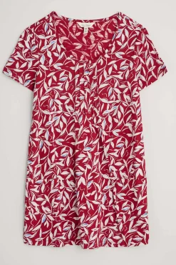 Tunics<Seasalt Cornwall Busy Lizzy Short Sleeve Tunic Waterway Leaves Rudder