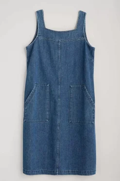 Dresses<Seasalt Cornwall Calican Denim Pinafore Dress Mid Wash Grain