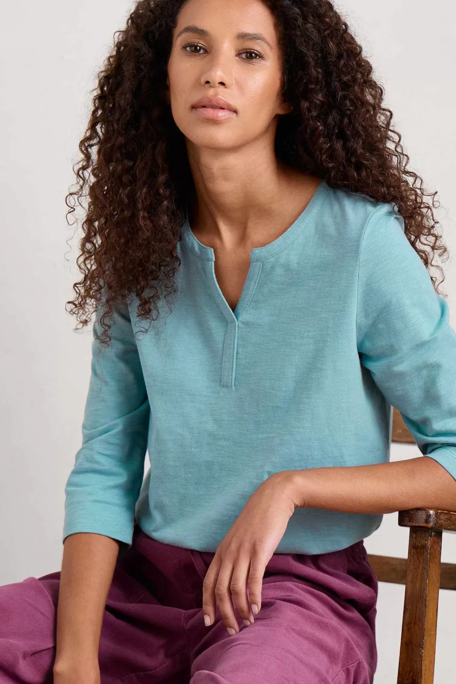 Tops<Seasalt Cornwall Carlyon Organic Cotton Top (Gots) Enamel