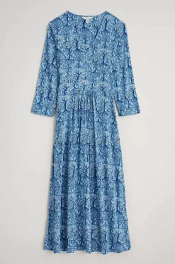 Dresses<Seasalt Cornwall Carwynnen Three Quarter Sleeve Dress Wild Woodland Clear Sky