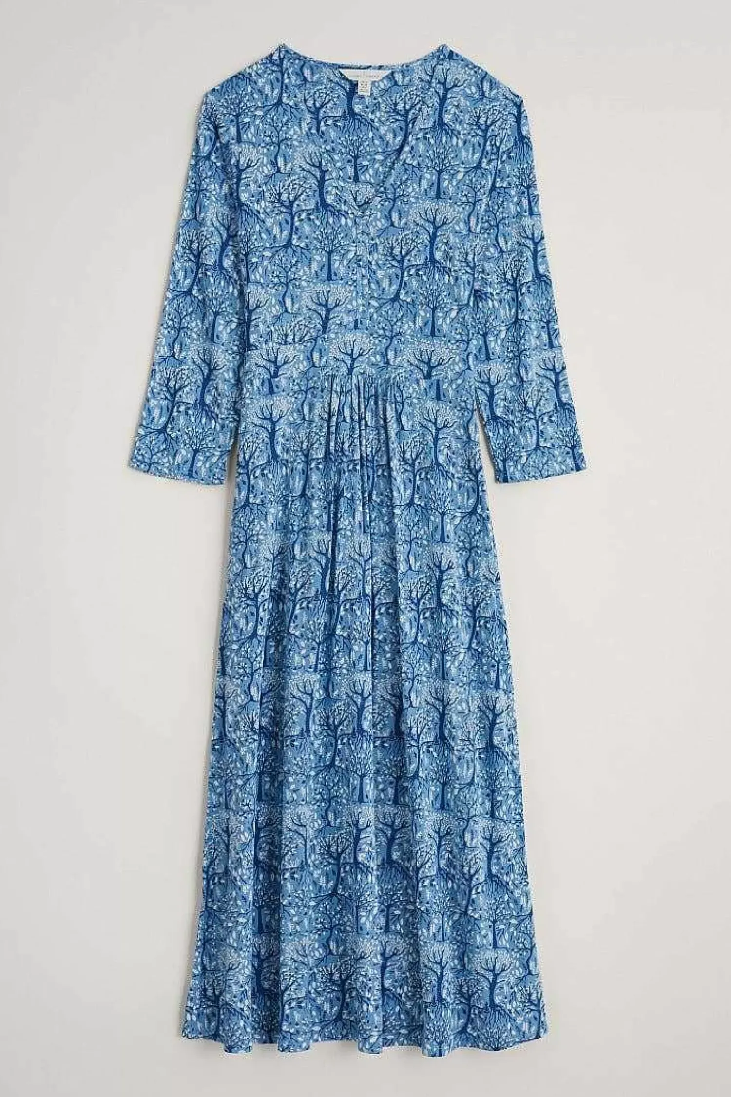 Dresses<Seasalt Cornwall Carwynnen Three Quarter Sleeve Dress Wild Woodland Clear Sky
