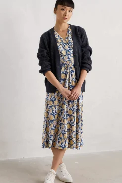 Dresses<Seasalt Cornwall Chapelle 3/4 Sleeve Jersey Dress (Gots) Woodland Garlic Marine