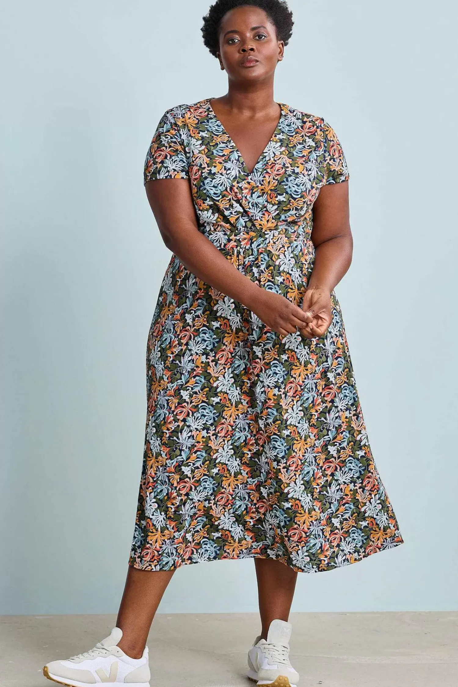 Dresses<Seasalt Cornwall Chapelle Jersey Dress (Gots) Honeysuckles Maritime