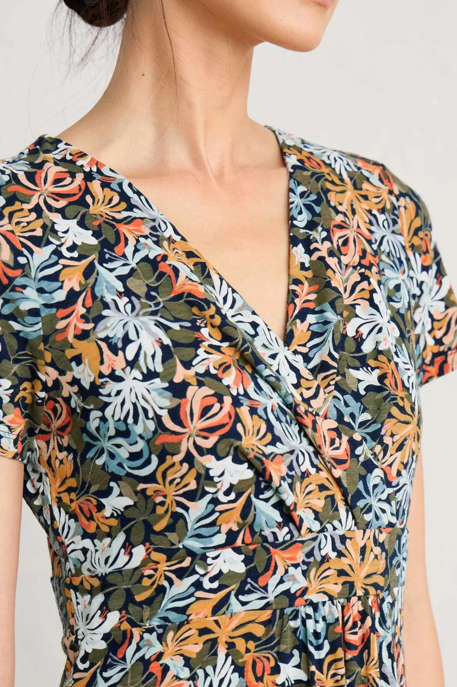 Dresses<Seasalt Cornwall Chapelle Jersey Dress (Gots) Honeysuckles Maritime