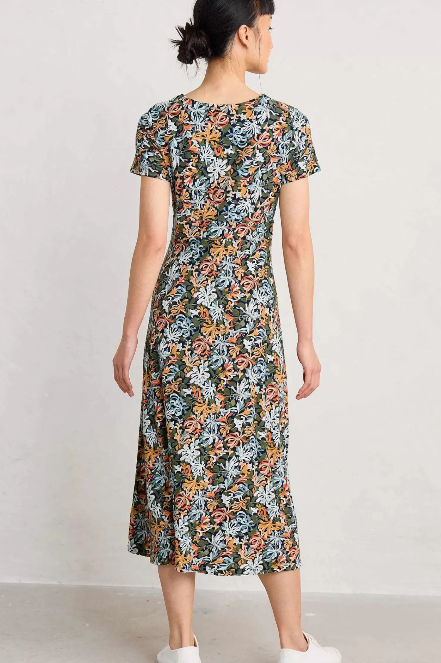 Dresses<Seasalt Cornwall Chapelle Jersey Dress (Gots) Honeysuckles Maritime