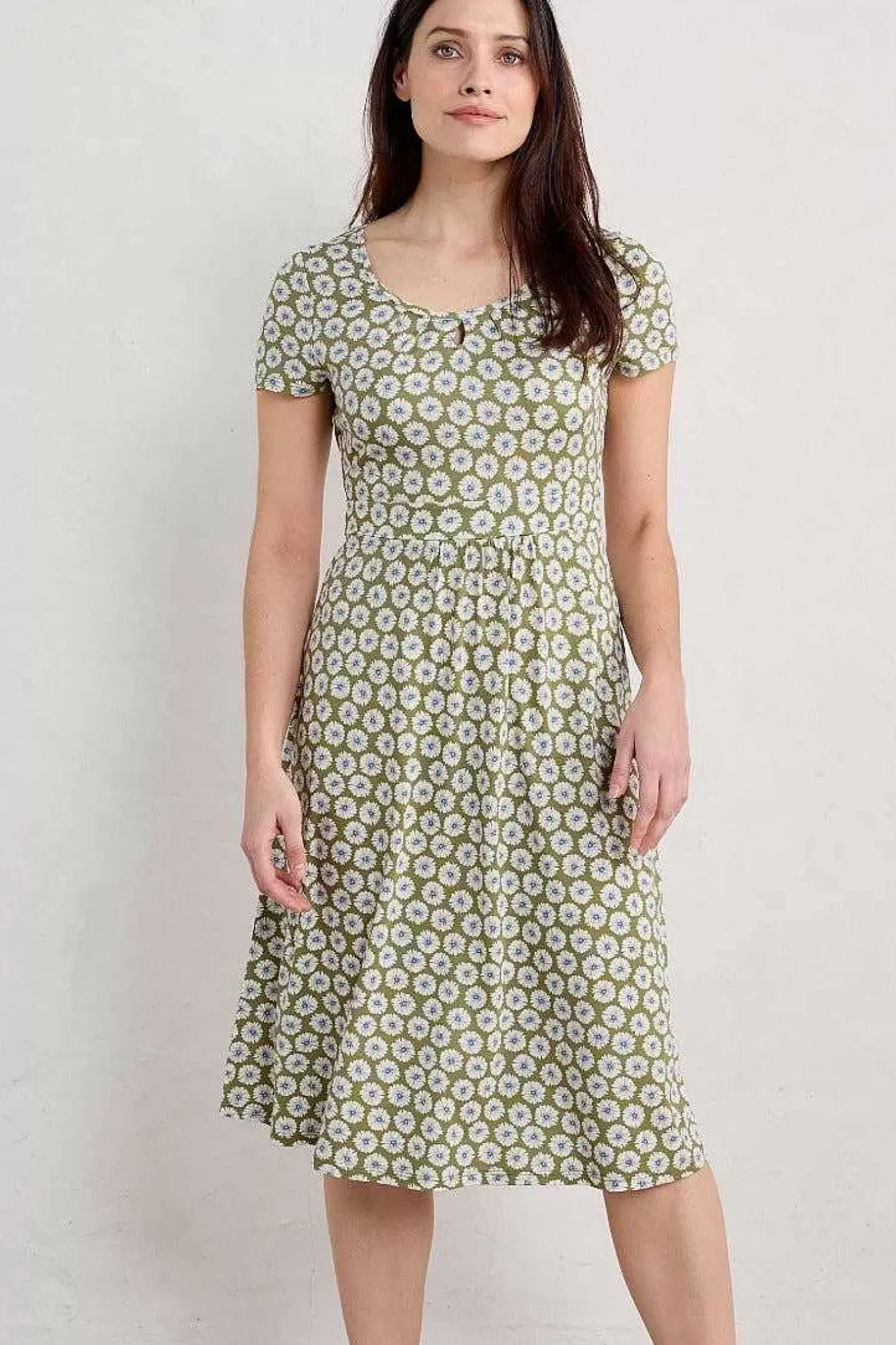 Dresses<Seasalt Cornwall Crebawthan Jersey Dress Sea Daisy Cut Stem