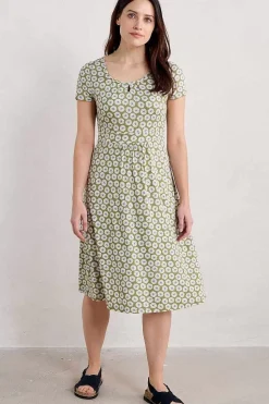 Dresses<Seasalt Cornwall Crebawthan Jersey Dress Sea Daisy Cut Stem