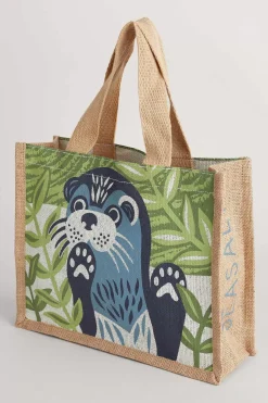 Bags<Seasalt Cornwall Cute Jute Bag Marazion Heron Clear Sky