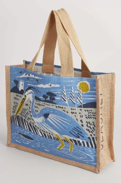 Bags<Seasalt Cornwall Cute Jute Bag Marazion Heron Clear Sky