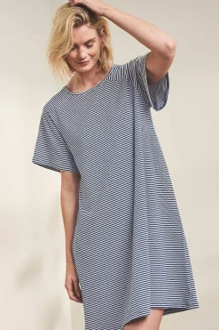 Nightwear<Seasalt Cornwall Day Star Jersey Nightdress Canvas Yacht Chalk