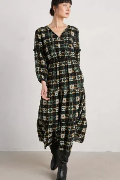 Dresses<Seasalt Cornwall Dearling Tiered Dress Folky Quilt Onyx