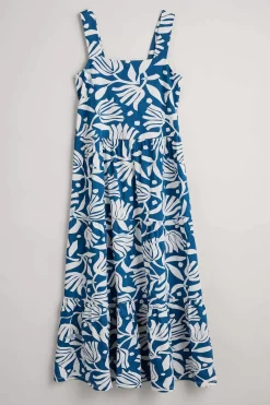 Dresses<Seasalt Cornwall Deep Water Tiered Dress Cut Paper Flowers Waterfront