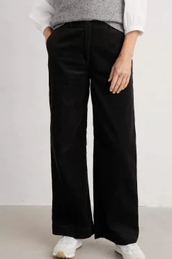 Trousers & Shorts<Seasalt Cornwall Dillwyn Wide Leg Cord Trouser Onyx