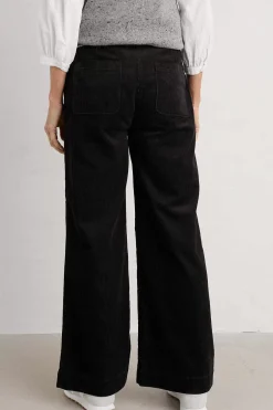 Trousers & Shorts<Seasalt Cornwall Dillwyn Wide Leg Cord Trouser Onyx