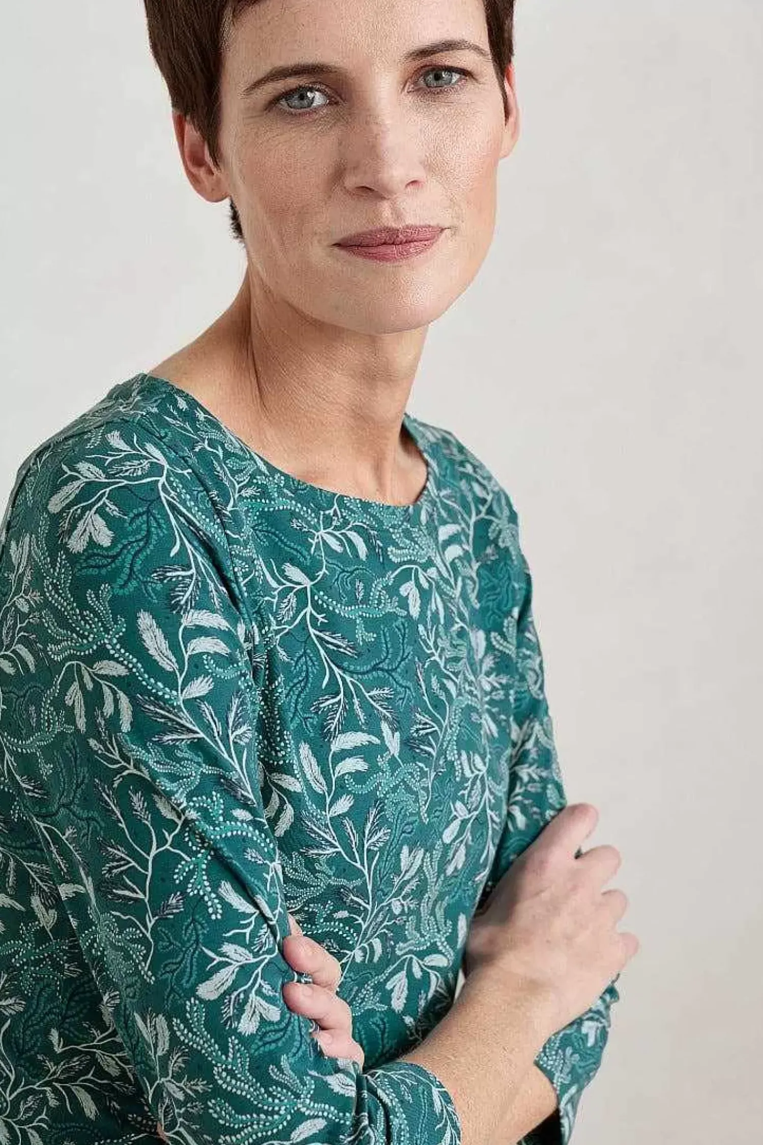 Tops<Seasalt Cornwall Easel 3/4 Sleeve Top Flowing Reeds Wreckage