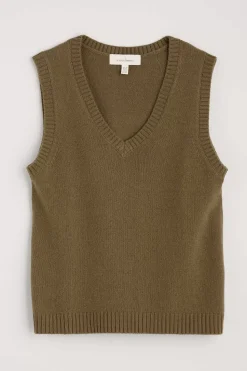 Knitwear<Seasalt Cornwall East View V-Neck Knitted Vest Laurel