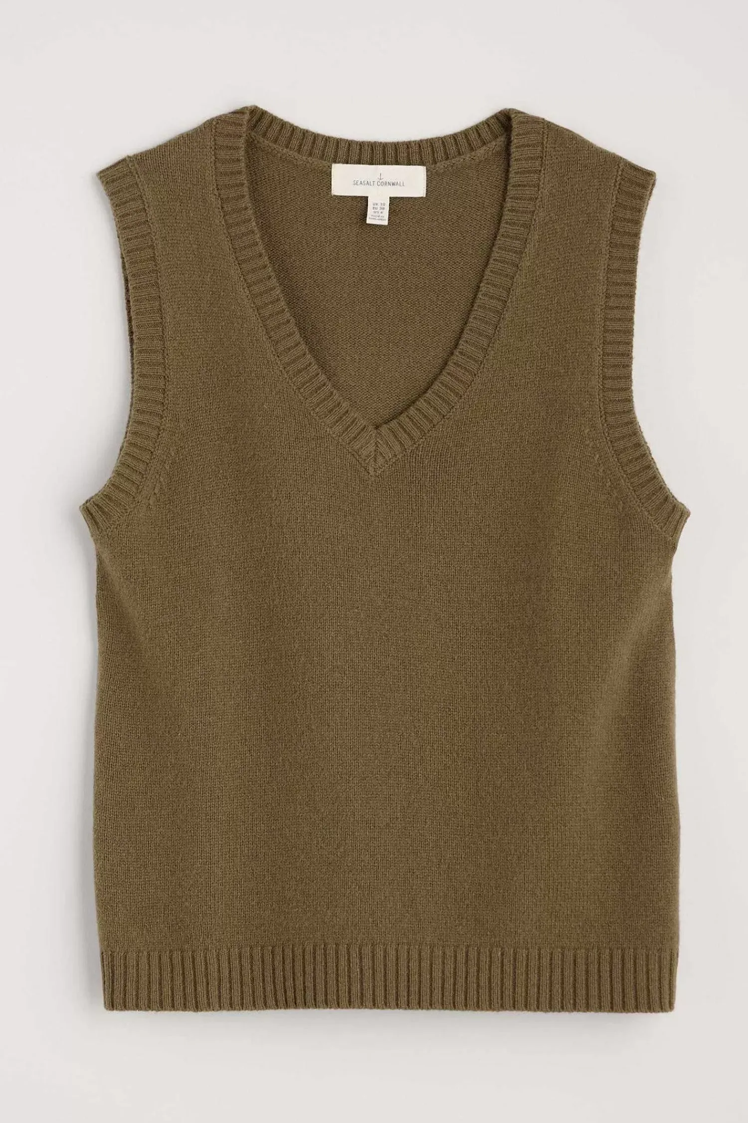 Knitwear<Seasalt Cornwall East View V-Neck Knitted Vest Laurel