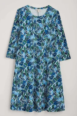 Dresses<Seasalt Cornwall Ebb Flow Jersey Dress Painterly Leaves Copse