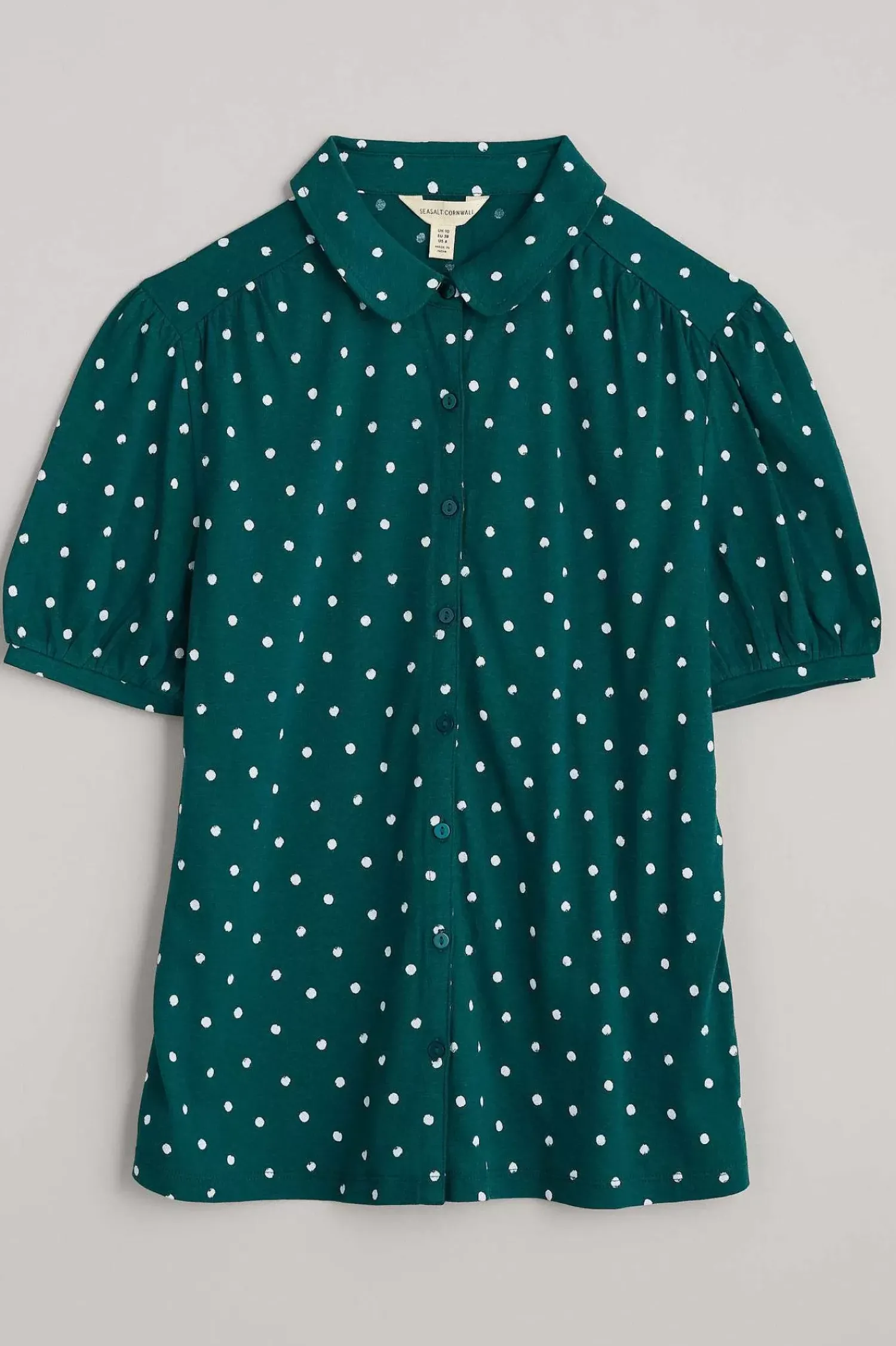Tops<Seasalt Cornwall Embrace Short Sleeve Shirt Little Sponge Spot Dk Wreckage