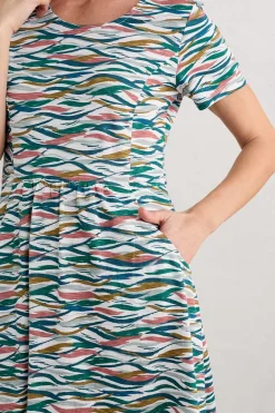 Dresses<Seasalt Cornwall Enor Fit-And-Flare Dress Estuary Tide Marks Chalk
