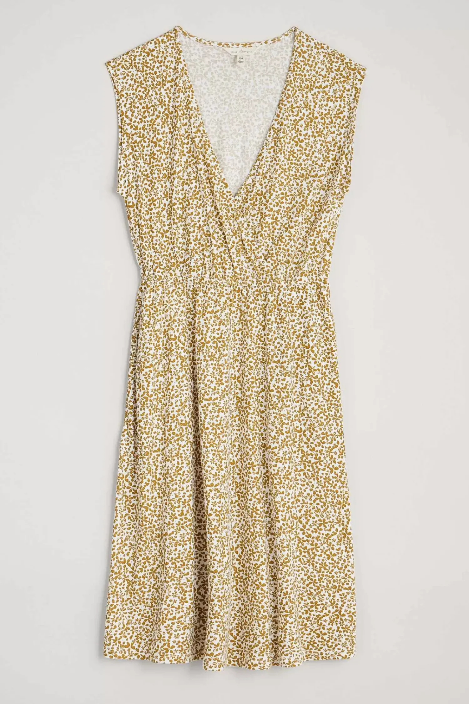Dresses<Seasalt Cornwall Faye Sleeveless Mock Wrap Dress Hedge Mark Ditsy Pear