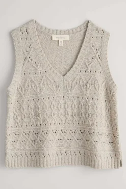 Knitwear<Seasalt Cornwall Feock Merino Blend V-Neck Knitted Vest Aran
