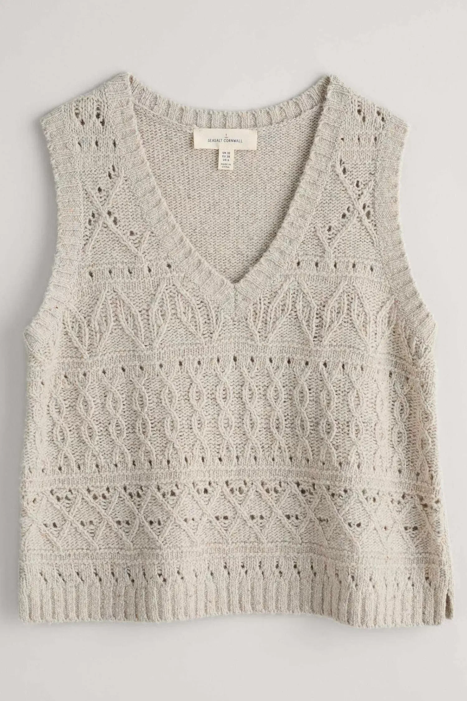 Knitwear<Seasalt Cornwall Feock Merino Blend V-Neck Knitted Vest Aran