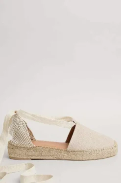 Shoes<Seasalt Cornwall Fern Path Ankle Tie Cotton Espadrilles Natural
