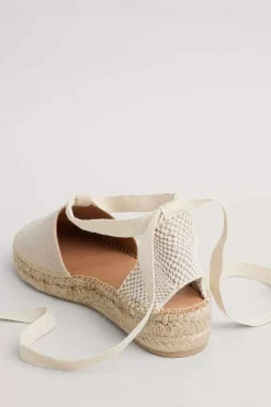Shoes<Seasalt Cornwall Fern Path Ankle Tie Cotton Espadrilles Natural