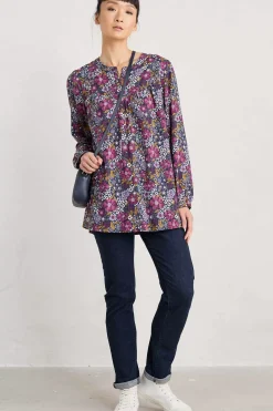 Tops<Seasalt Cornwall Fieldfare Top Dense Floral Squall