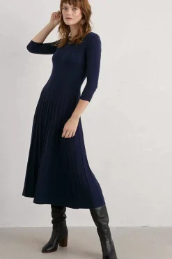 Dresses<Seasalt Cornwall Folk Song Knitted Midi Dress Maritime