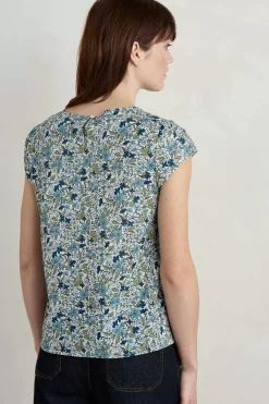 Tops<Seasalt Cornwall Garden Gate Cotton Top Anemone Vintage Reflection