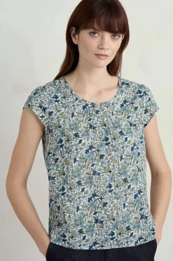 Tops<Seasalt Cornwall Garden Gate Cotton Top Anemone Vintage Reflection