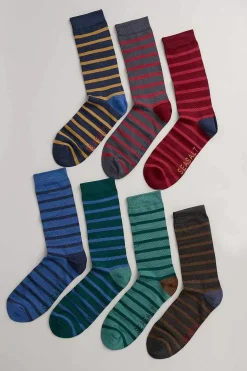 Socks<Seasalt Cornwall Gift Box Of 7 Men's Sailor Socks Cabooler Mix